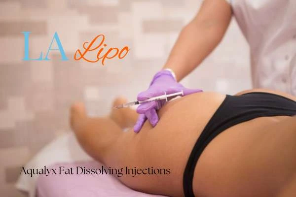 Woman having fat dissolving injections Nottinghamshire on thighs