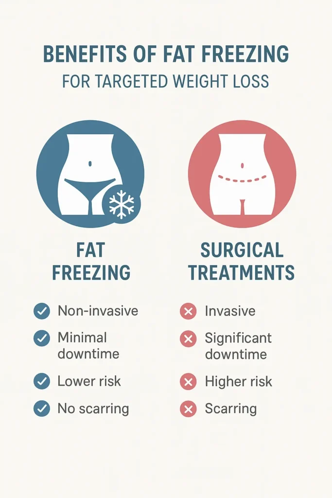 graphic showing the benefits of fat freezing Nottinghamshire