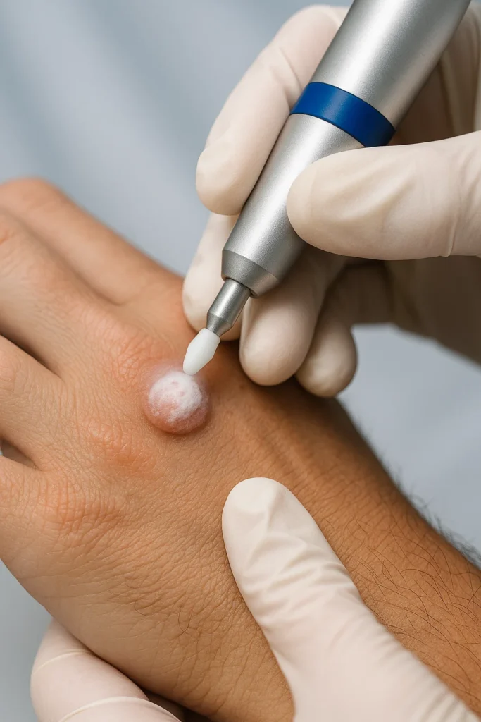 example of wart removal Nottinghamshire using cryopen
