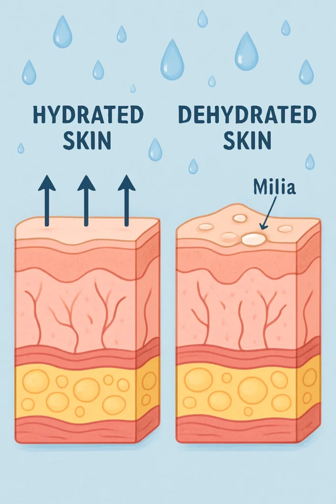 The importance of hydration and milia production Nottinghamshire