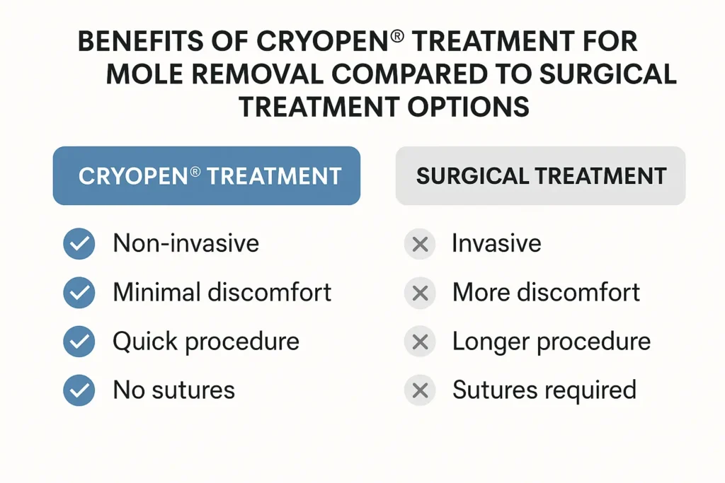 Benefits of facial mole removal Nottinghamshire - call our team today to book a consultation