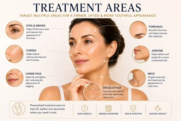 Areas of treatment for the ultimate lift tighten treatment Nottinghamshire
