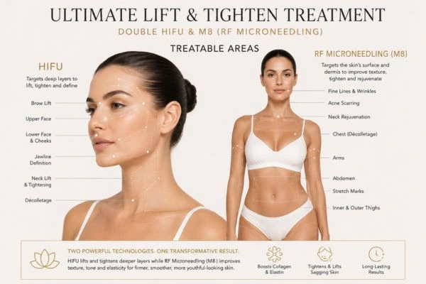 Areas of the body that can be treated - ultimate skin tighten treatment Nottinghamshire